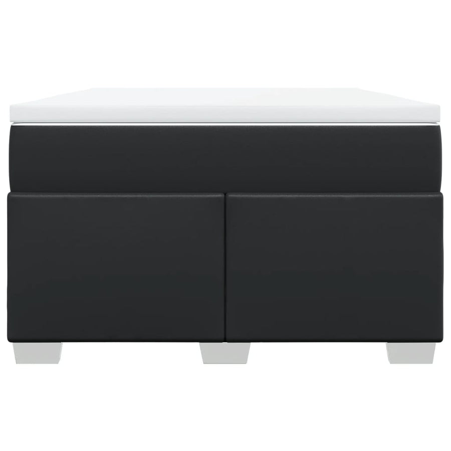 Boxspring met matras kunstleer zwart 120x190 cm