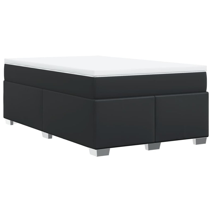 Boxspring met matras kunstleer zwart 120x190 cm