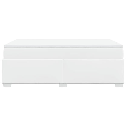 Boxspring met matras kunstleer wit 120x190 cm