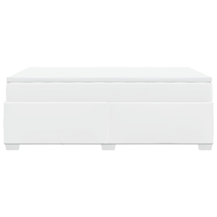 Boxspring met matras kunstleer wit 120x190 cm