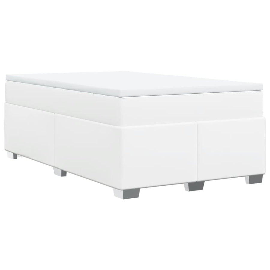 Boxspring met matras kunstleer wit 120x190 cm