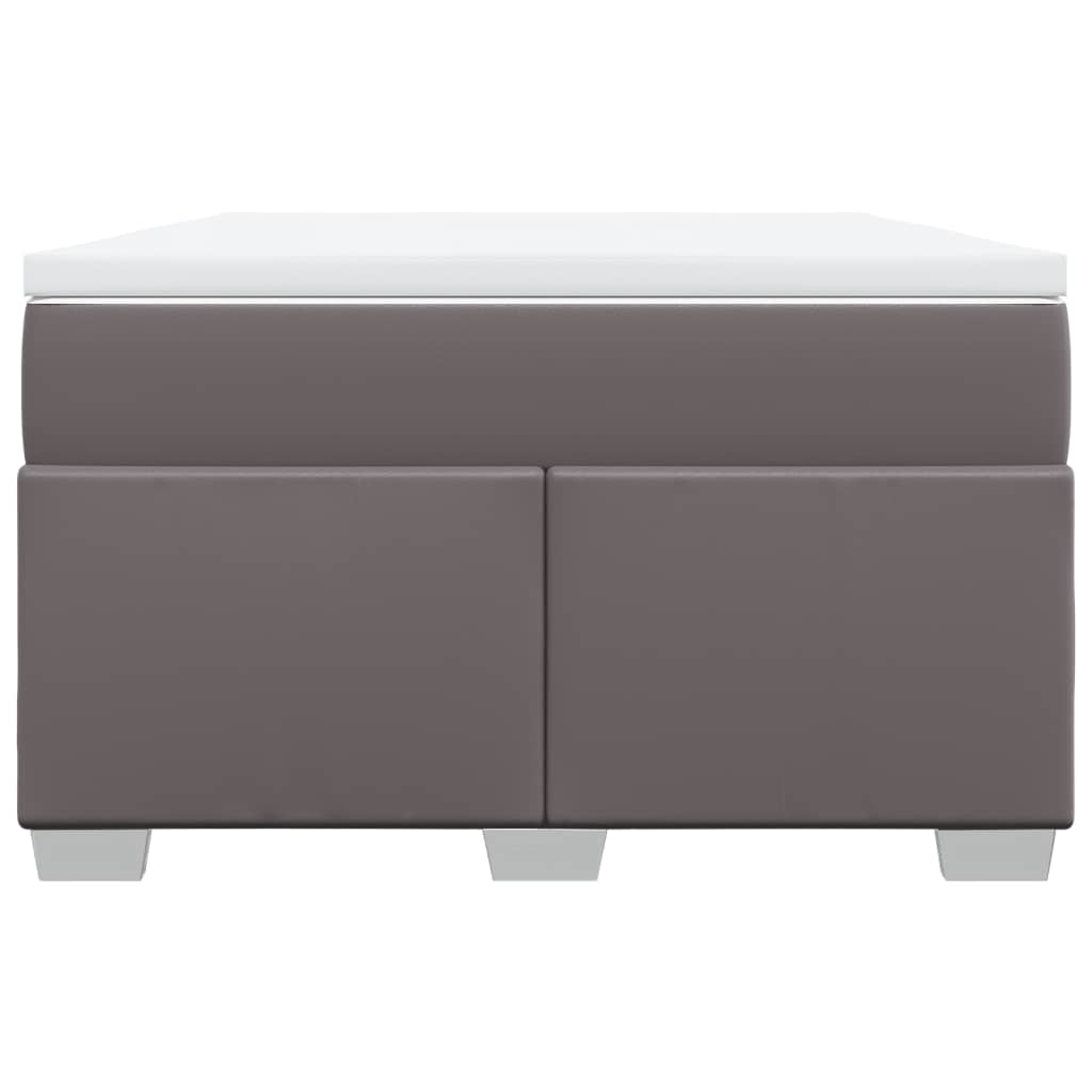 Boxspring met matras kunstleer grijs 120x190 cm