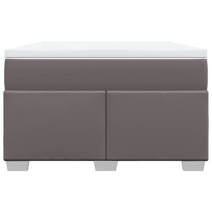 Boxspring met matras kunstleer grijs 120x190 cm