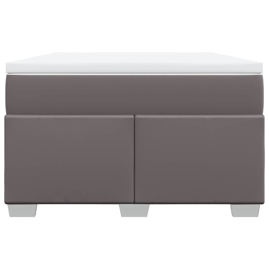 Boxspring met matras kunstleer grijs 120x190 cm