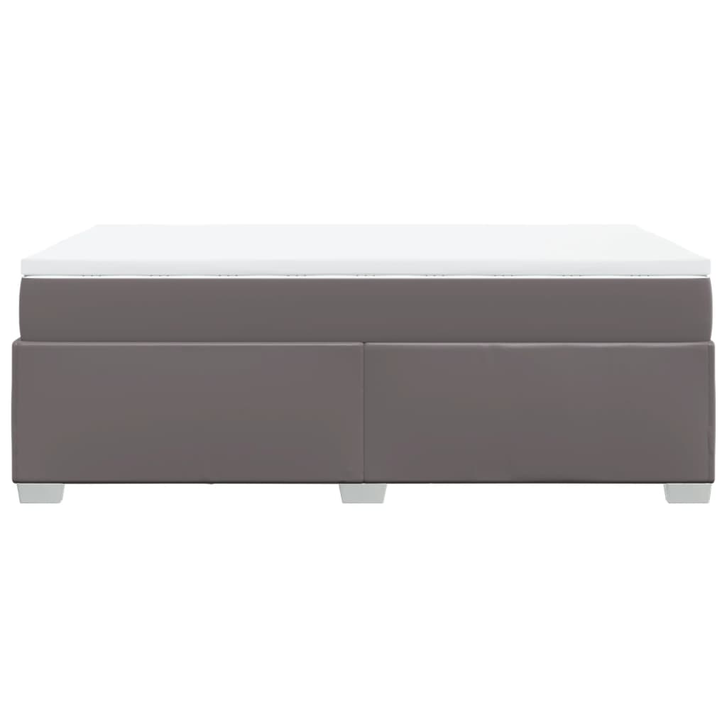 Boxspring met matras kunstleer grijs 120x190 cm