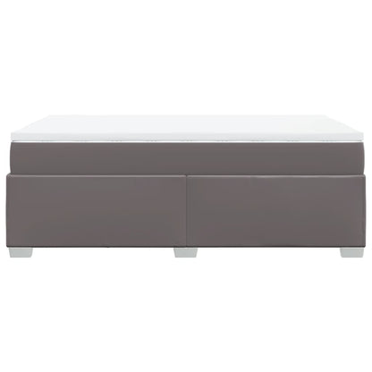 Boxspring met matras kunstleer grijs 120x190 cm