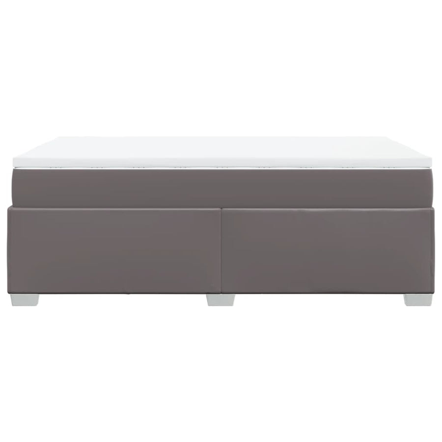 Boxspring met matras kunstleer grijs 120x190 cm