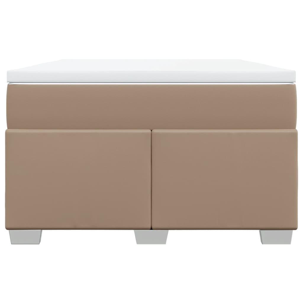 Boxspring met matras kunstleer cappuccinokleurig 120x190 cm