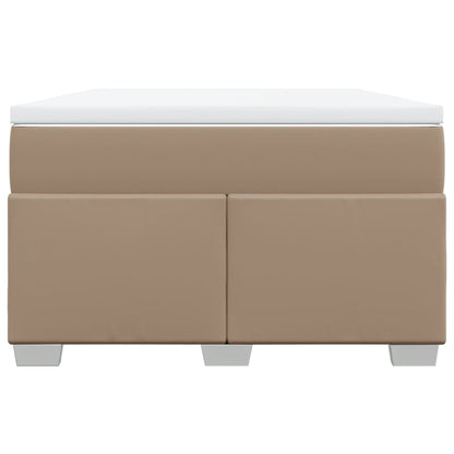 Boxspring met matras kunstleer cappuccinokleurig 120x190 cm