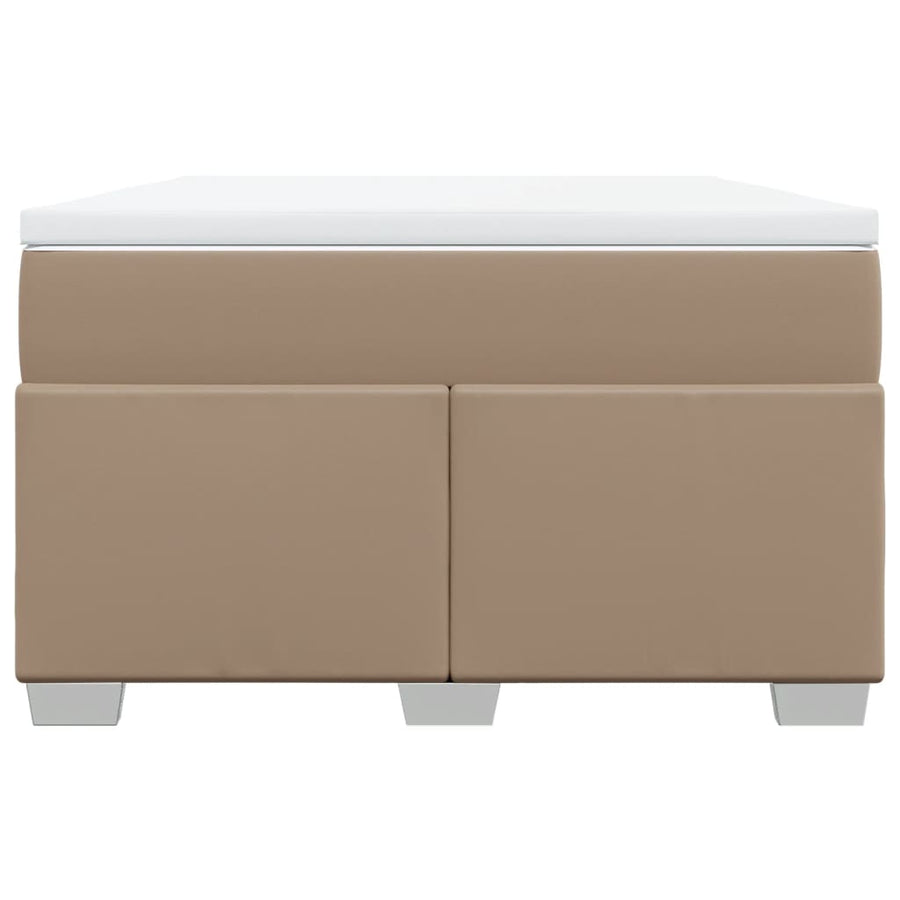 Boxspring met matras kunstleer cappuccinokleurig 120x190 cm