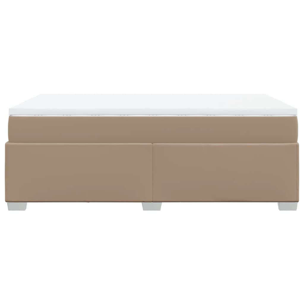 Boxspring met matras kunstleer cappuccinokleurig 120x190 cm
