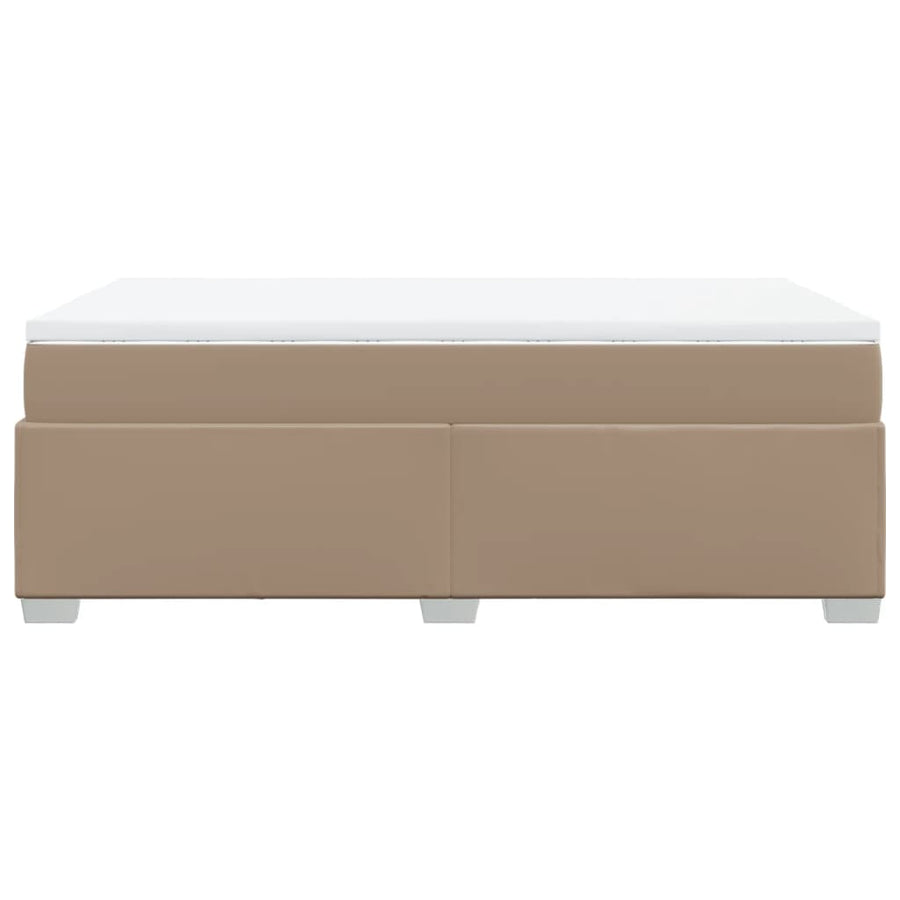 Boxspring met matras kunstleer cappuccinokleurig 120x190 cm
