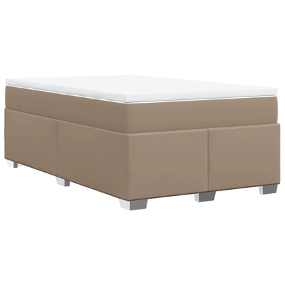 Boxspring met matras kunstleer cappuccinokleurig 120x190 cm