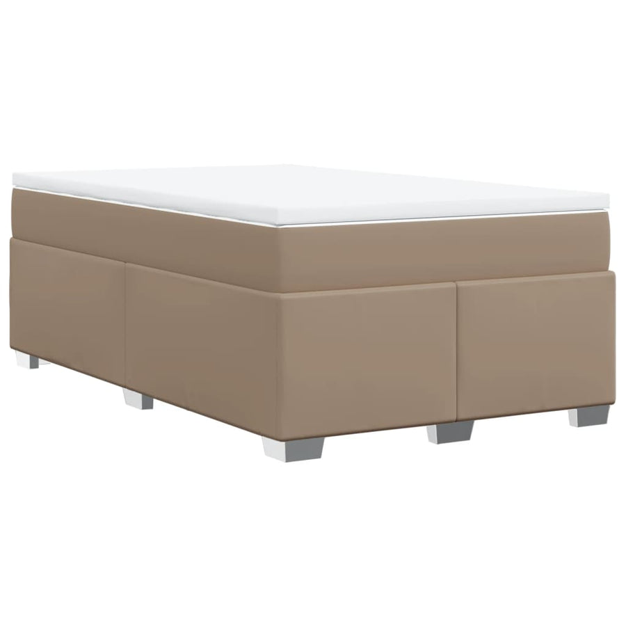 Boxspring met matras kunstleer cappuccinokleurig 120x190 cm