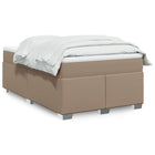 Boxspring met matras kunstleer cappuccinokleurig 120x190 cm