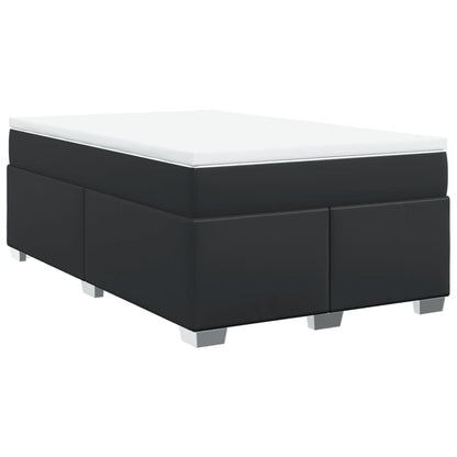 Boxspring met matras kunstleer zwart 120x200 cm