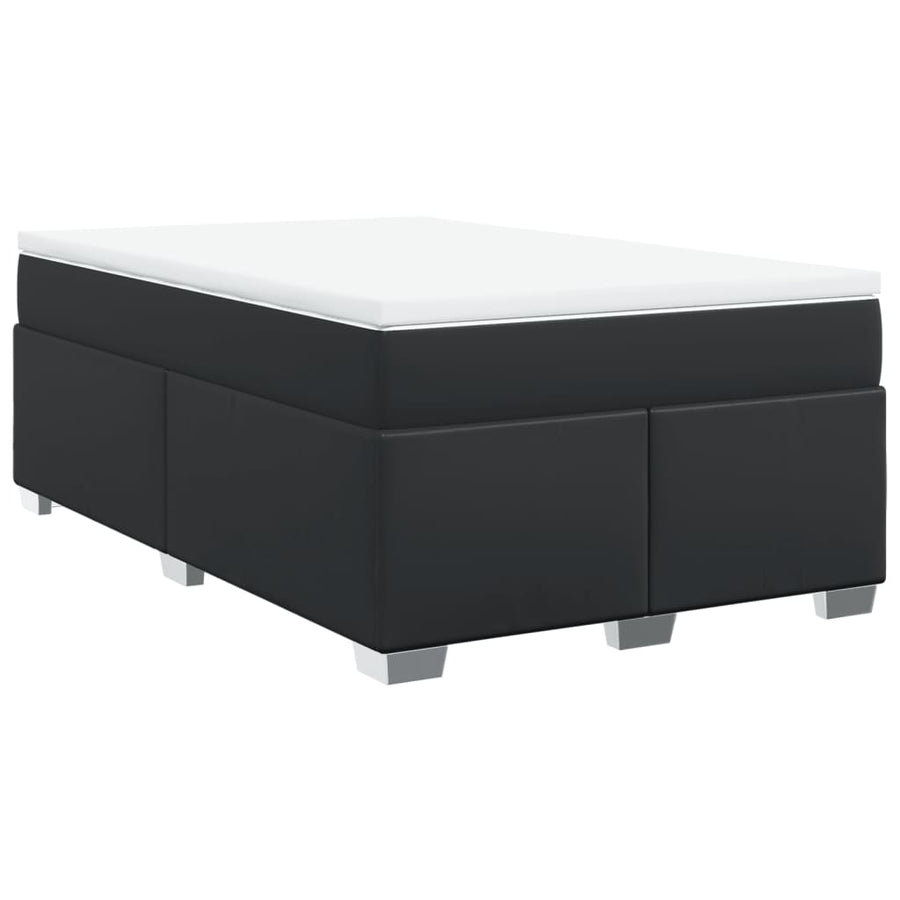 Boxspring met matras kunstleer zwart 120x200 cm