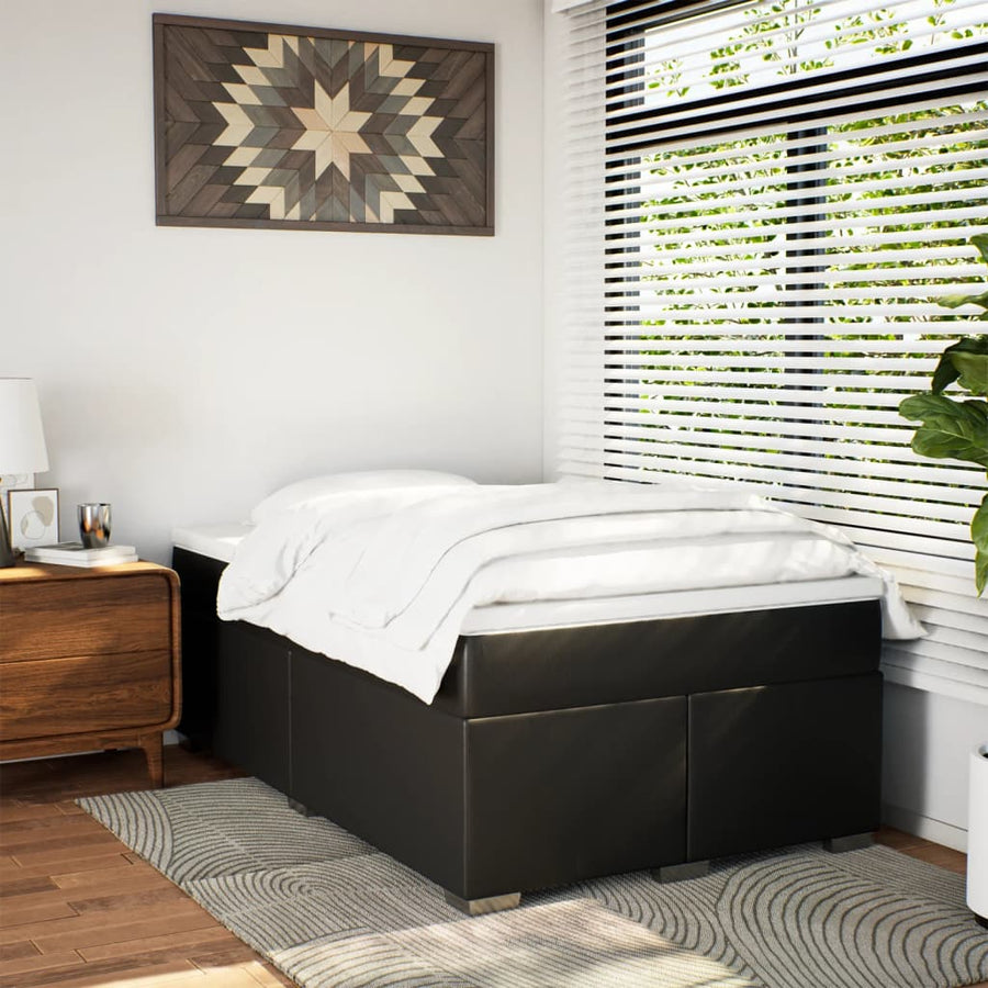 Boxspring met matras kunstleer zwart 120x200 cm