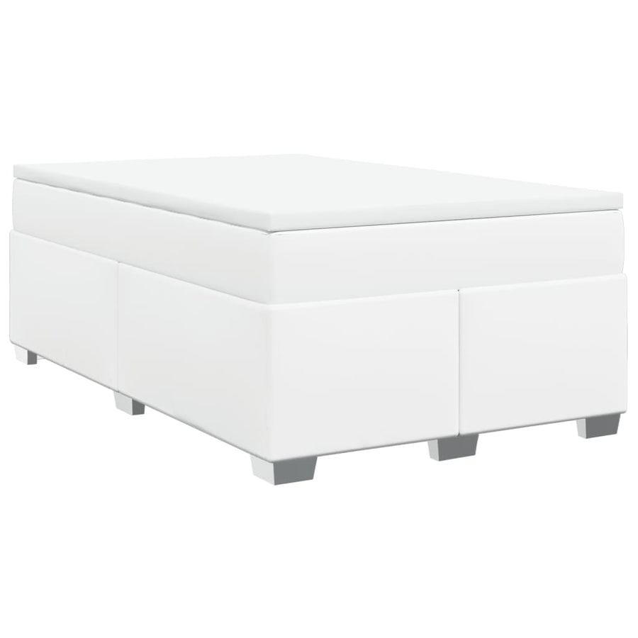 Boxspring met matras kunstleer wit 120x200 cm