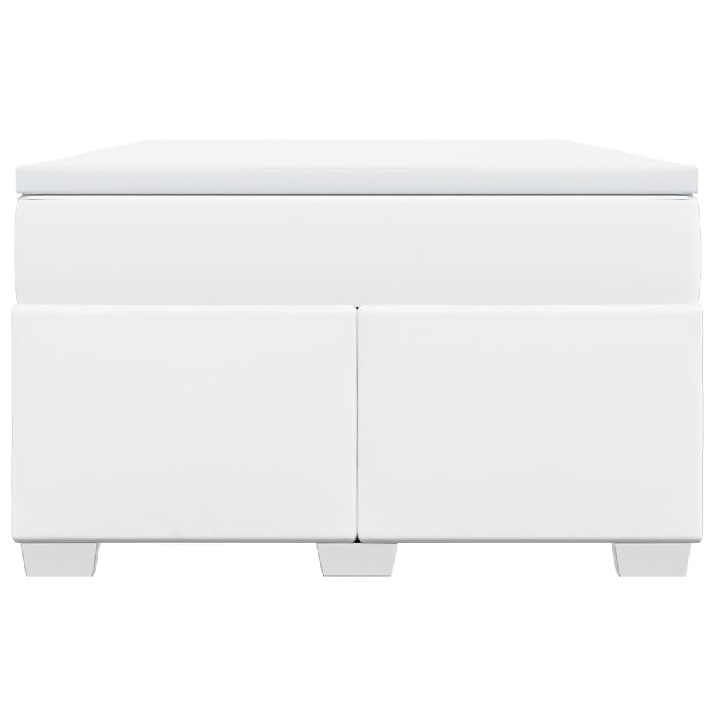 Boxspring met matras kunstleer wit 120x200 cm