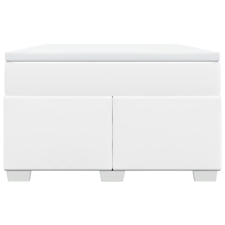 Boxspring met matras kunstleer wit 120x200 cm