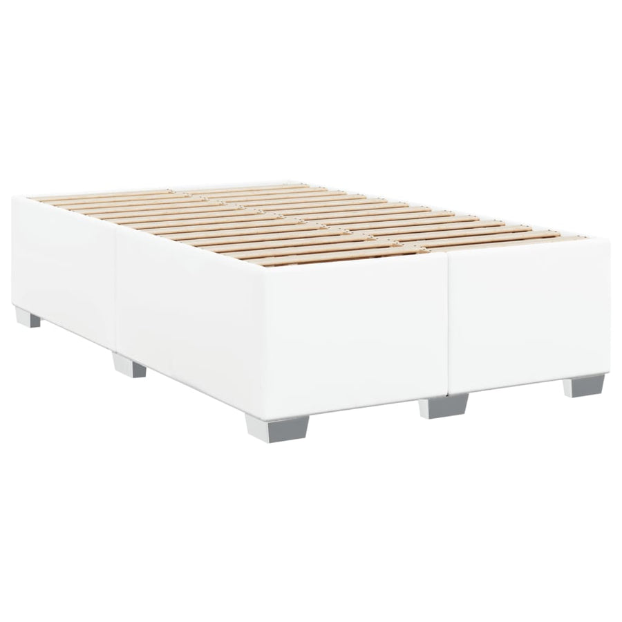 Boxspring met matras kunstleer wit 120x200 cm