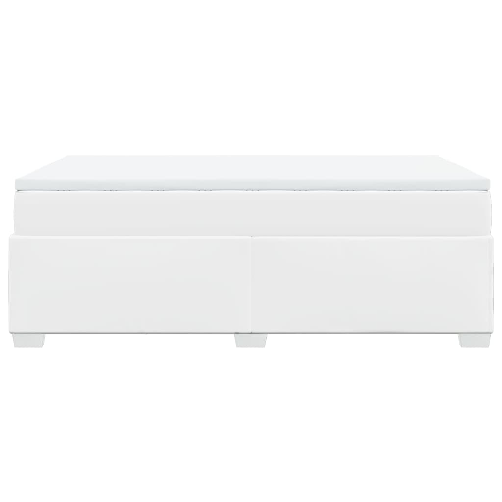 Boxspring met matras kunstleer wit 120x200 cm