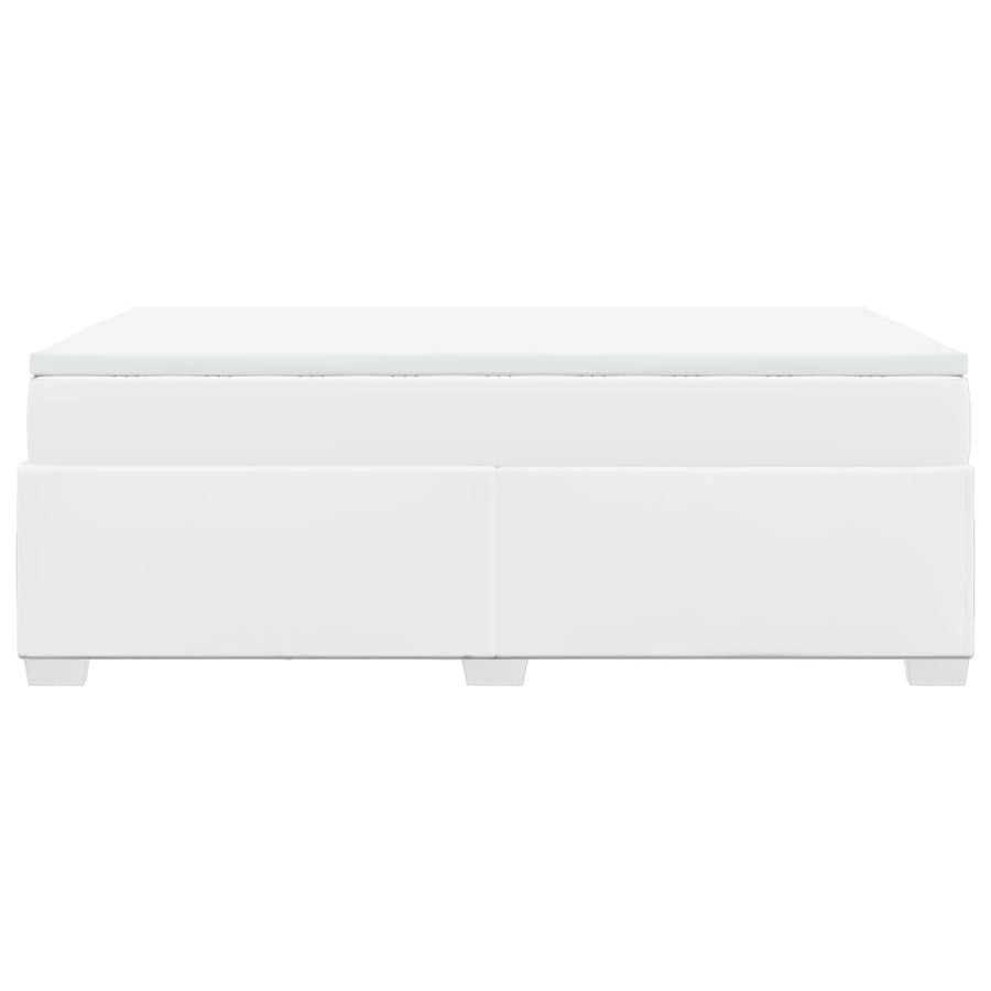 Boxspring met matras kunstleer wit 120x200 cm