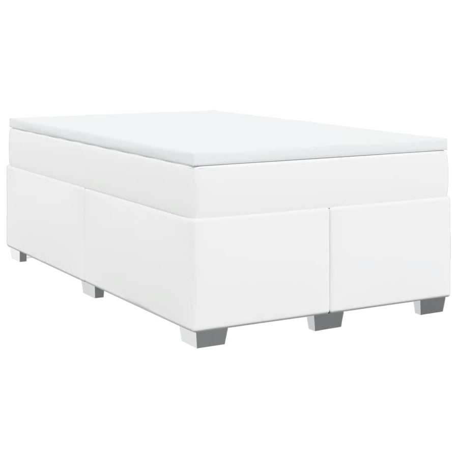 Boxspring met matras kunstleer wit 120x200 cm