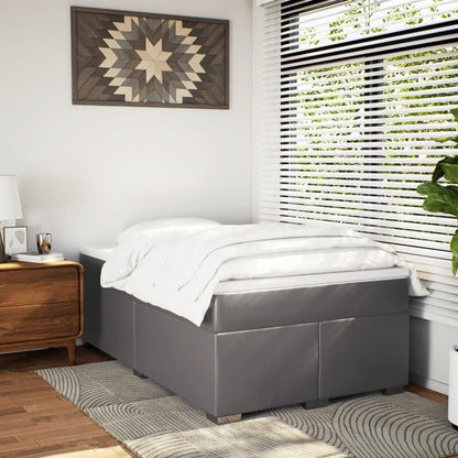 Boxspring met matras kunstleer grijs 120x200 cm