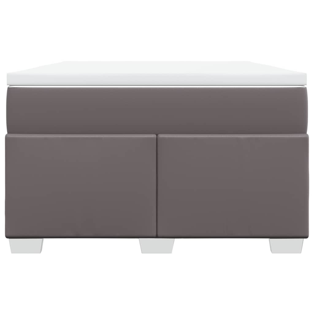 Boxspring met matras kunstleer grijs 120x200 cm