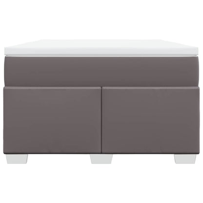 Boxspring met matras kunstleer grijs 120x200 cm
