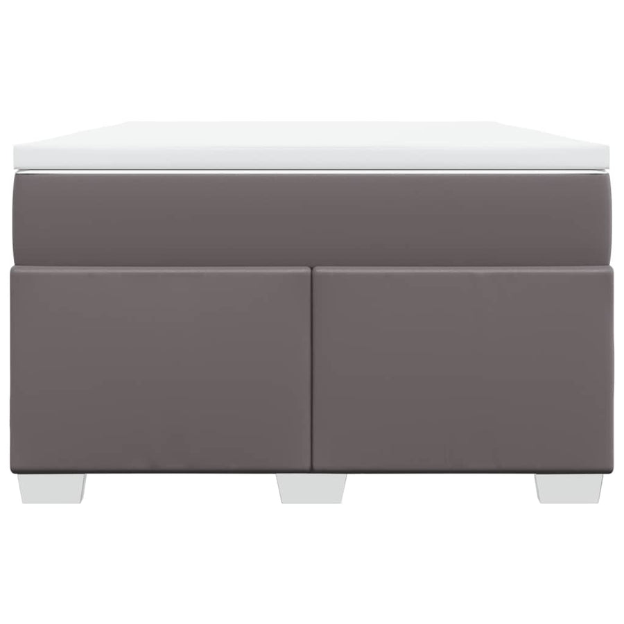 Boxspring met matras kunstleer grijs 120x200 cm