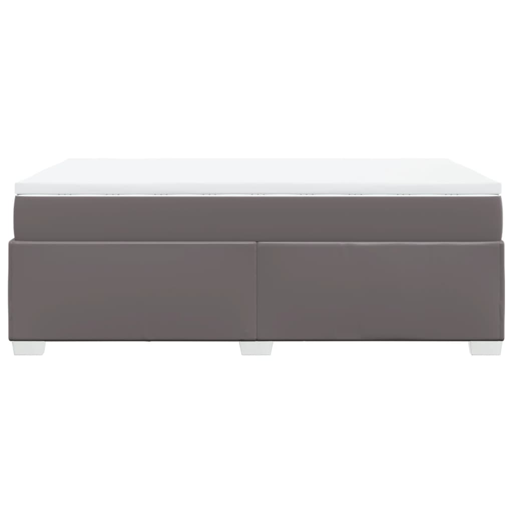 Boxspring met matras kunstleer grijs 120x200 cm