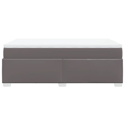 Boxspring met matras kunstleer grijs 120x200 cm