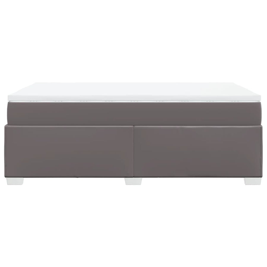 Boxspring met matras kunstleer grijs 120x200 cm