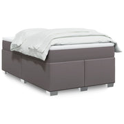 Boxspring met matras 120x200 cm grijs kunstleer