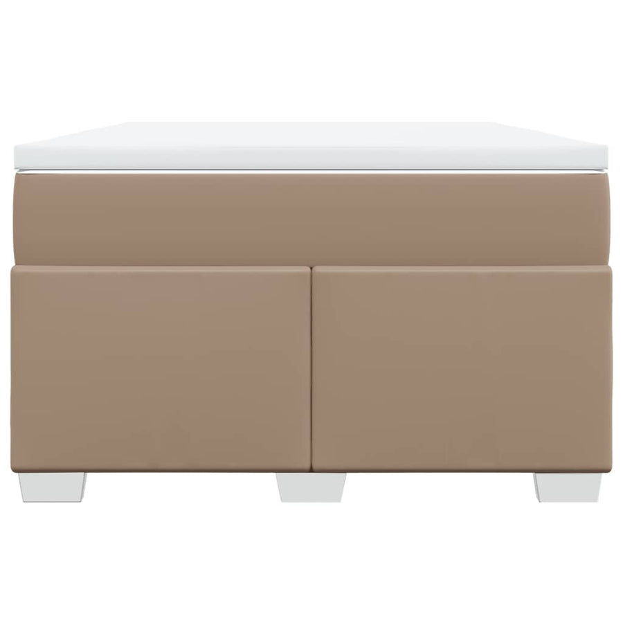 Boxspring met matras kunstleer cappuccinokleurig 120x200 cm
