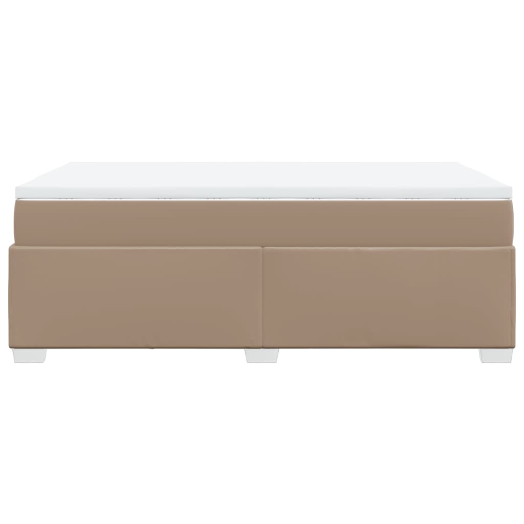 Boxspring met matras kunstleer cappuccinokleurig 120x200 cm