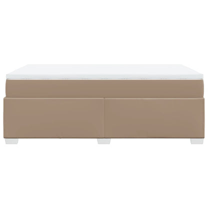 Boxspring met matras kunstleer cappuccinokleurig 120x200 cm