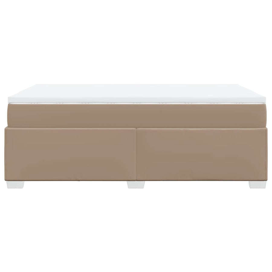 Boxspring met matras kunstleer cappuccinokleurig 120x200 cm