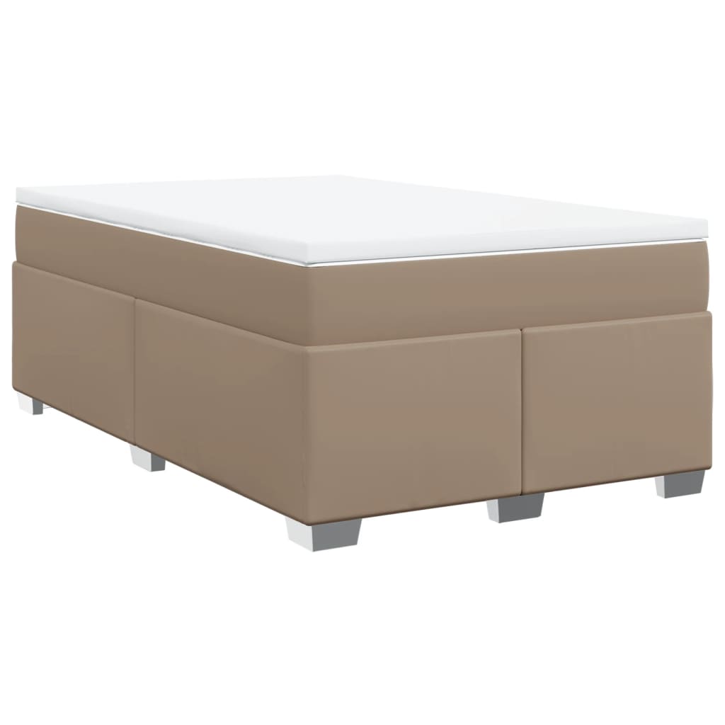 Boxspring met matras kunstleer cappuccinokleurig 120x200 cm