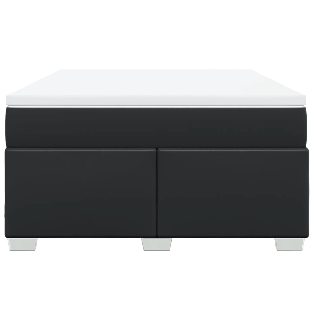 Boxspring met matras kunstleer zwart 140x190 cm