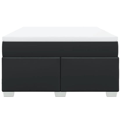 Boxspring met matras kunstleer zwart 140x190 cm