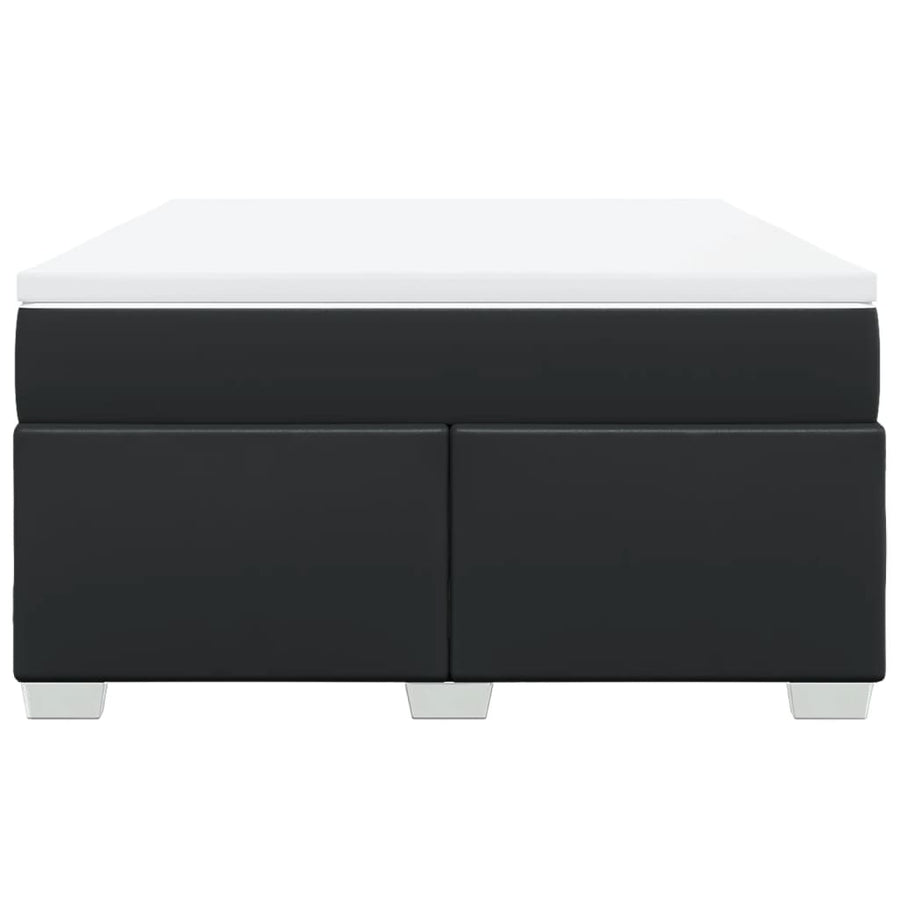 Boxspring met matras kunstleer zwart 140x190 cm