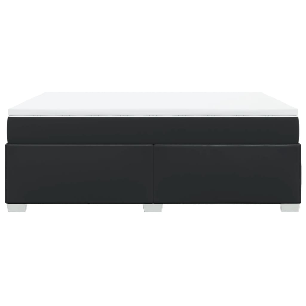 Boxspring met matras kunstleer zwart 140x190 cm