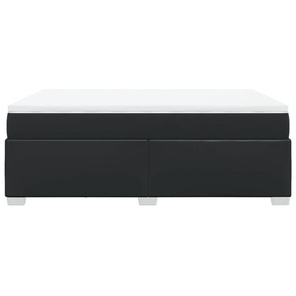 Boxspring met matras kunstleer zwart 140x190 cm