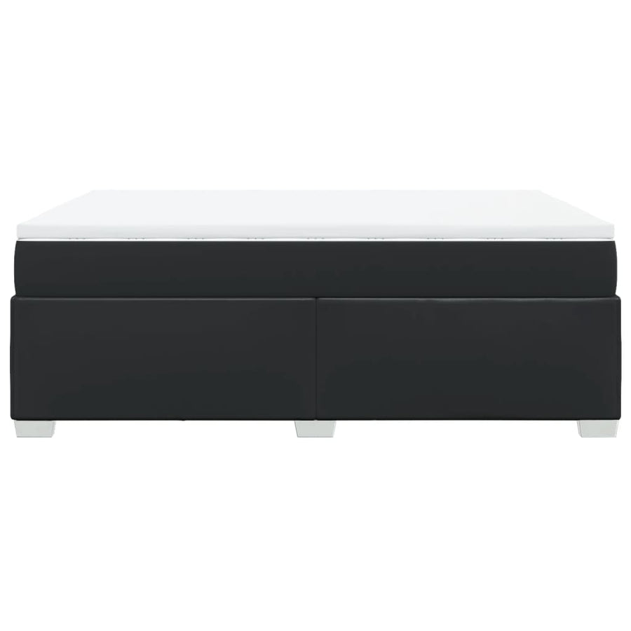Boxspring met matras kunstleer zwart 140x190 cm