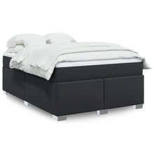 Boxspring met matras kunstleer zwart 140x190 cm