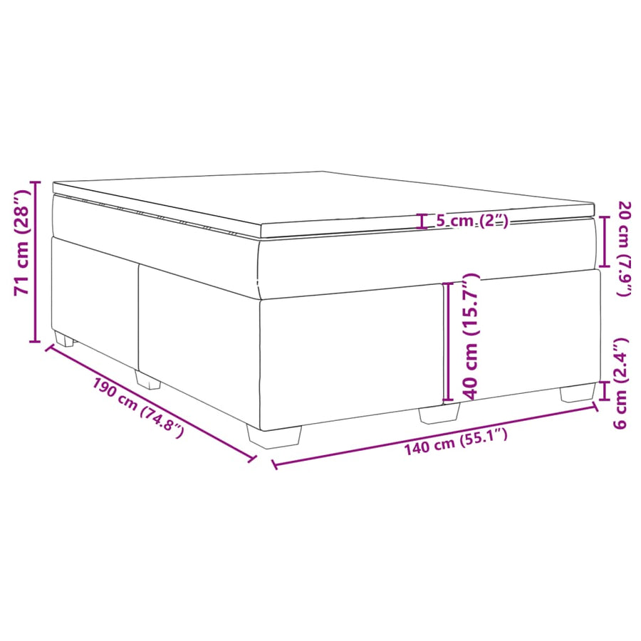 Boxspring met matras kunstleer wit 140x190 cm